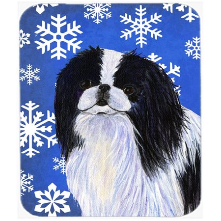 CAROLINES TREASURES Japanese Chin Winter Snowflakes Holiday Mouse Pad- Hot Pad Or Trivet SS4605MP